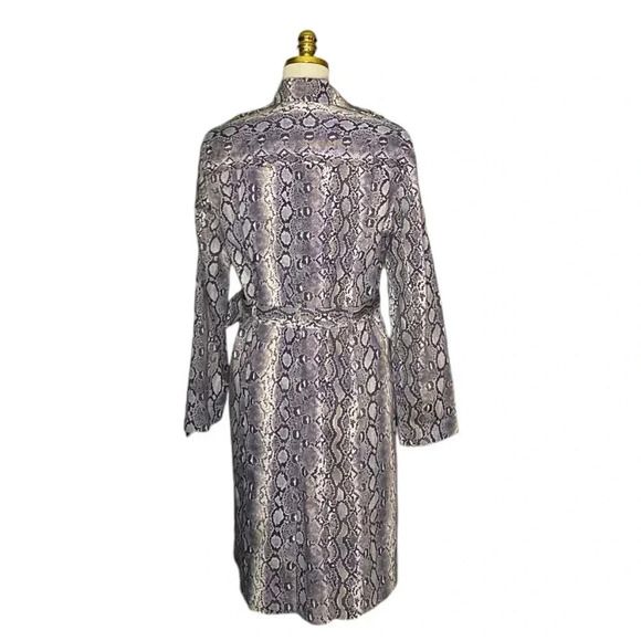 MICHAEL MICHAEL KORS  | Purple Cotton Blend Snakeskin-Print Trench Coat Size M - Picture 5 of 11